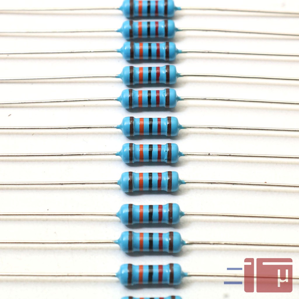 x10 Resistor 120K 1/2W Metal Film 1% Taiwan Kaki Tembaga