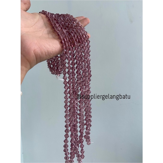kristal BICONE AUSTRIA UNGU 8mm diamond belimbing craft GELANG KALUNG