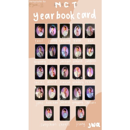 PHOTOCARD OFFICIAL YEARBOOK NCT OT23 RESONANCE 2020 - TAEIL JOHNNY TAEYONG YUTA KUN DOYOUNG TEN JAEH