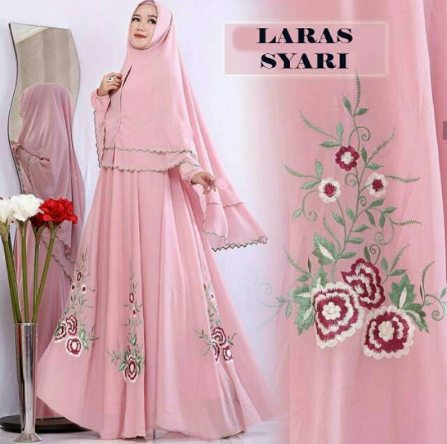 XC - GAMIS LARAS SYARI / MAXI LARAS / GAMIS POLOSAN COMBINASI BORDIR / GAMIS TERLARIS / BEST SELLER