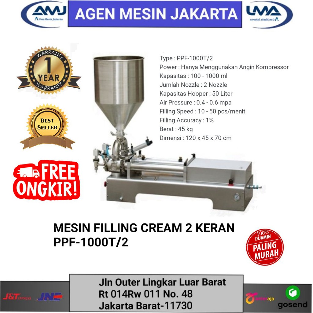 MESIN FILLING CREAM 2 KERAN PNEUMATIC