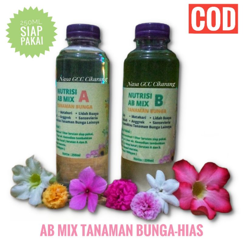 NUTRISI AB MIX TANAMAN BUNGA PUPUK BUNGA HIAS DAN DAUN