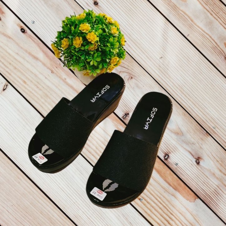 sandal wedges Sofia || Sandal wanita sofia hak 7cm FREE BOX