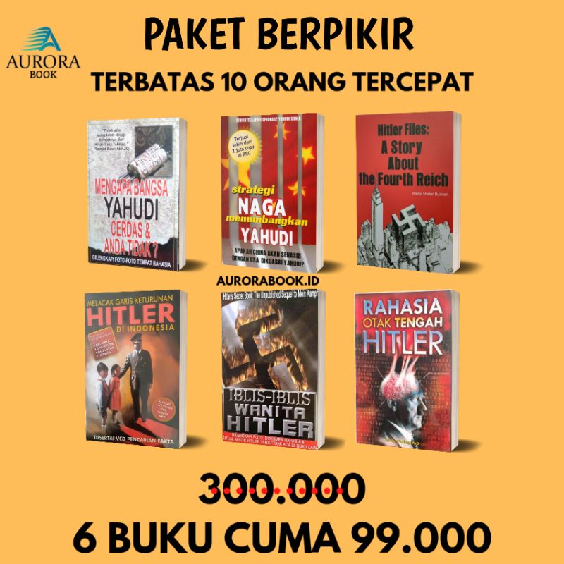PAKET BUKU YAHUDI ISI 6 BUKU - PINTU GERBANG EMAS ISRAEL Dll ORIGINAL-PAKET BERPIKIR