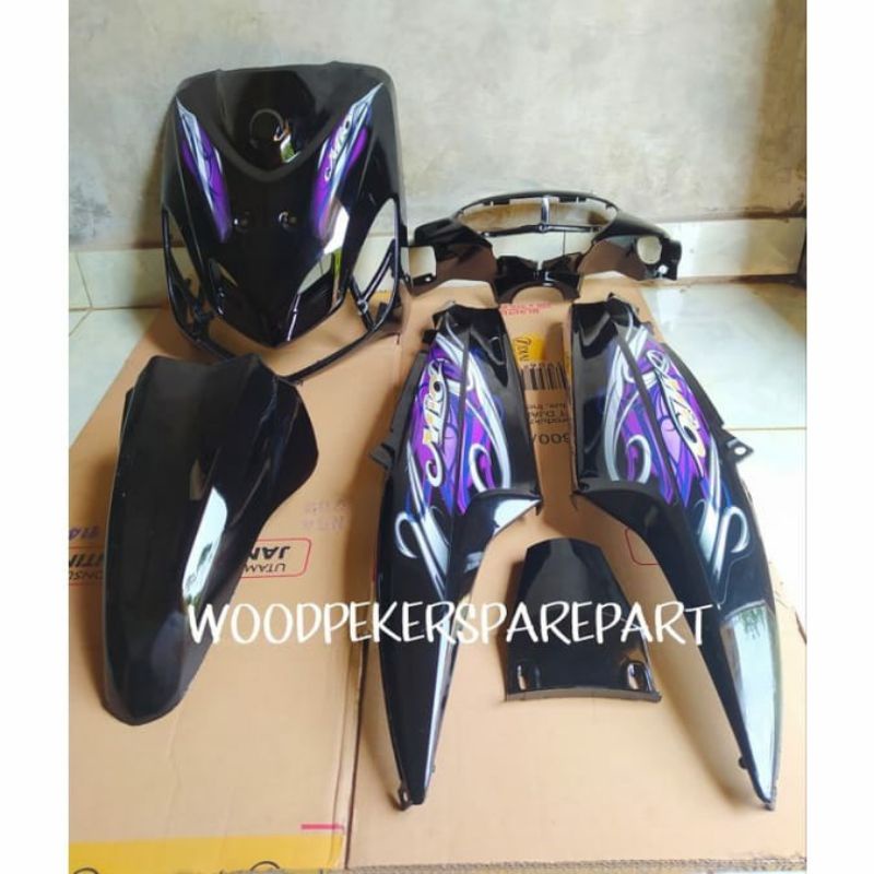 full body mio smile hitam plus sticker / full body mio smile hitam / Cover body mio smile hitam