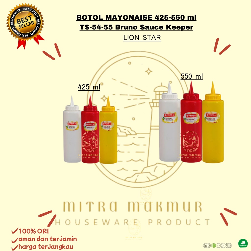 SALE!! BOTOL MAYONAISE 425-550 ml TS-54-55 Bruno Sauce Keeper