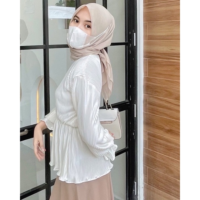 RALINE BLOUSE / atasan wanita / blouse plisket / blouse silk