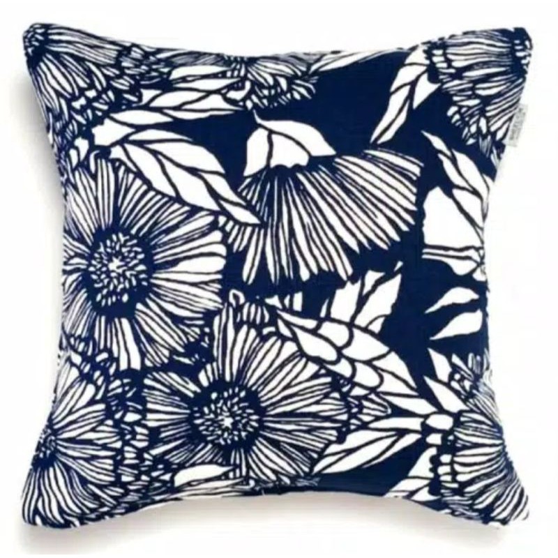 termurah sarung bantal kursi kanvas motif bunga matahari biru