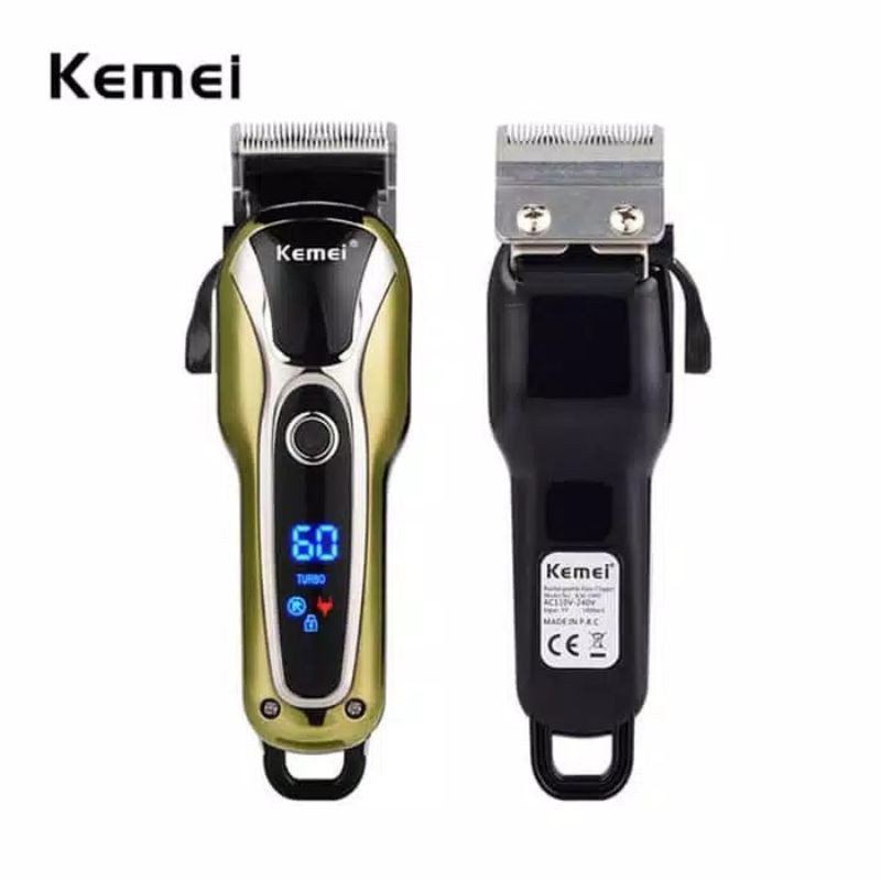 Kemei 1990 Hair Clipper LCD Indicator Batrai / mesin cukur rambut / alat cukur rambut / mesin rambut