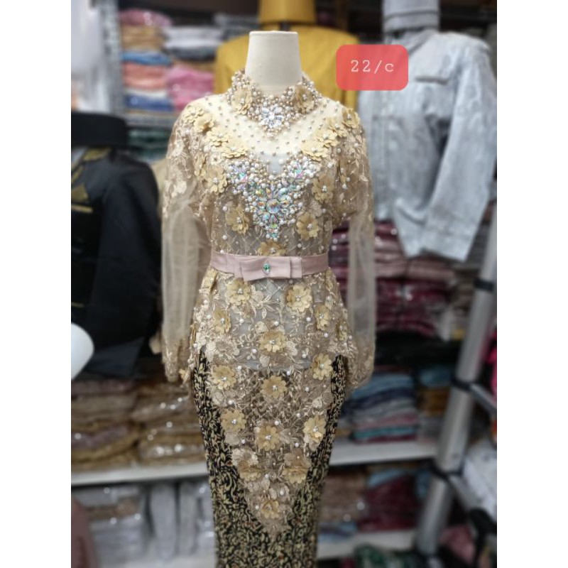 TERBARU ATASAN KEBAYA AKAD BUNGA 3D | ATASAN KEBAYA AKAD BRUKAT 3D/ATASAN PESTA/BAJU PENGANTIN