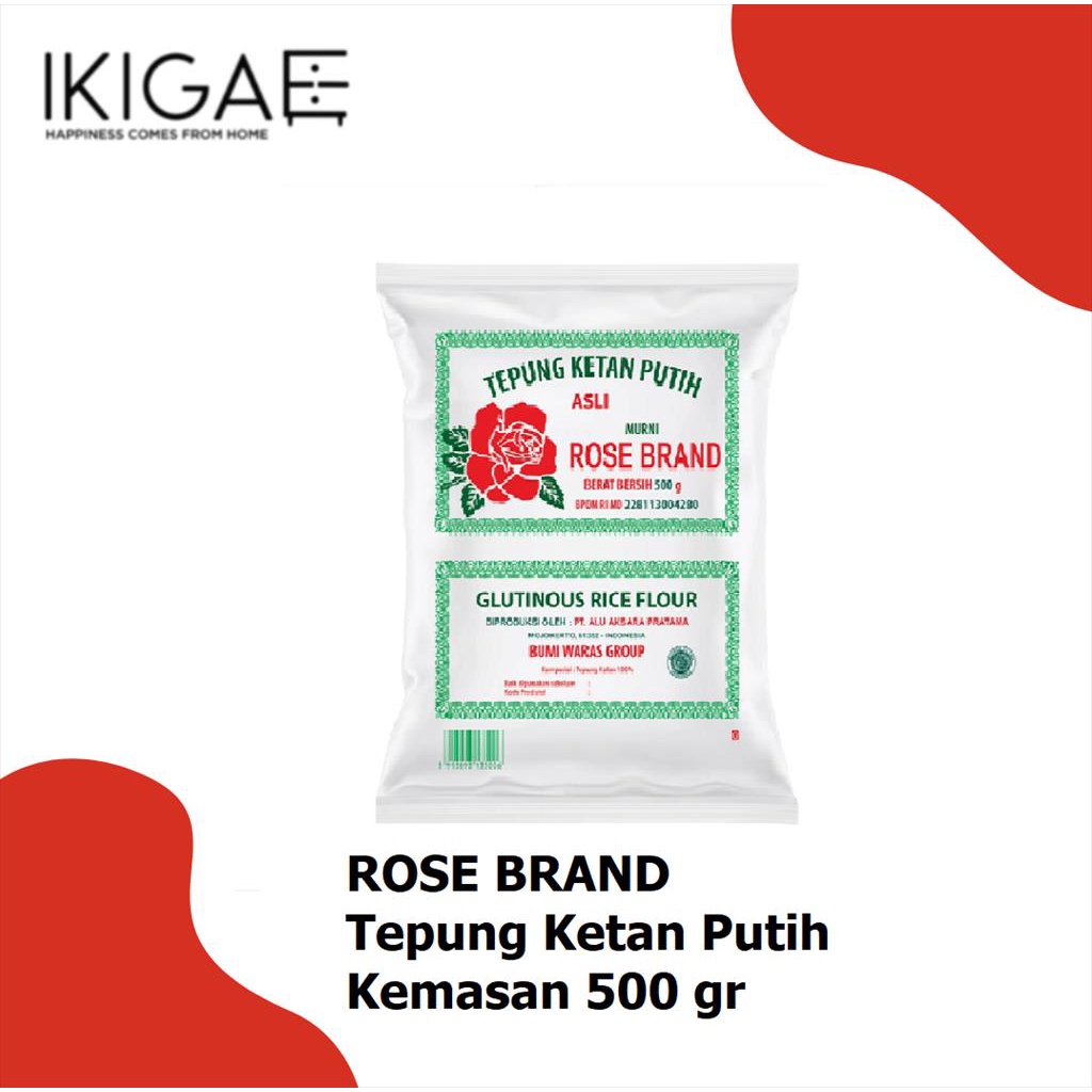 ROSE BRAND TEPUNG KETAN PUTIH KEMASAN 500 GR ORIGINAL !!!