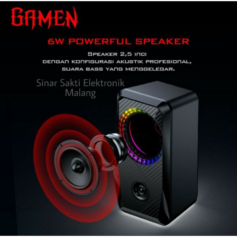 Gamen Speaker Komputer Gaming RGB PC LAPTOP Bass Portable USB Multimedia GS5