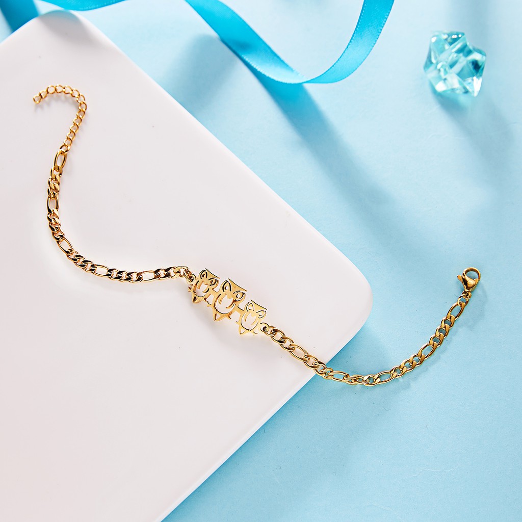 Gelang Tangan Rantai Stainless Steel Aksen Simpul Pita ECG Hollow Untuk Wanita