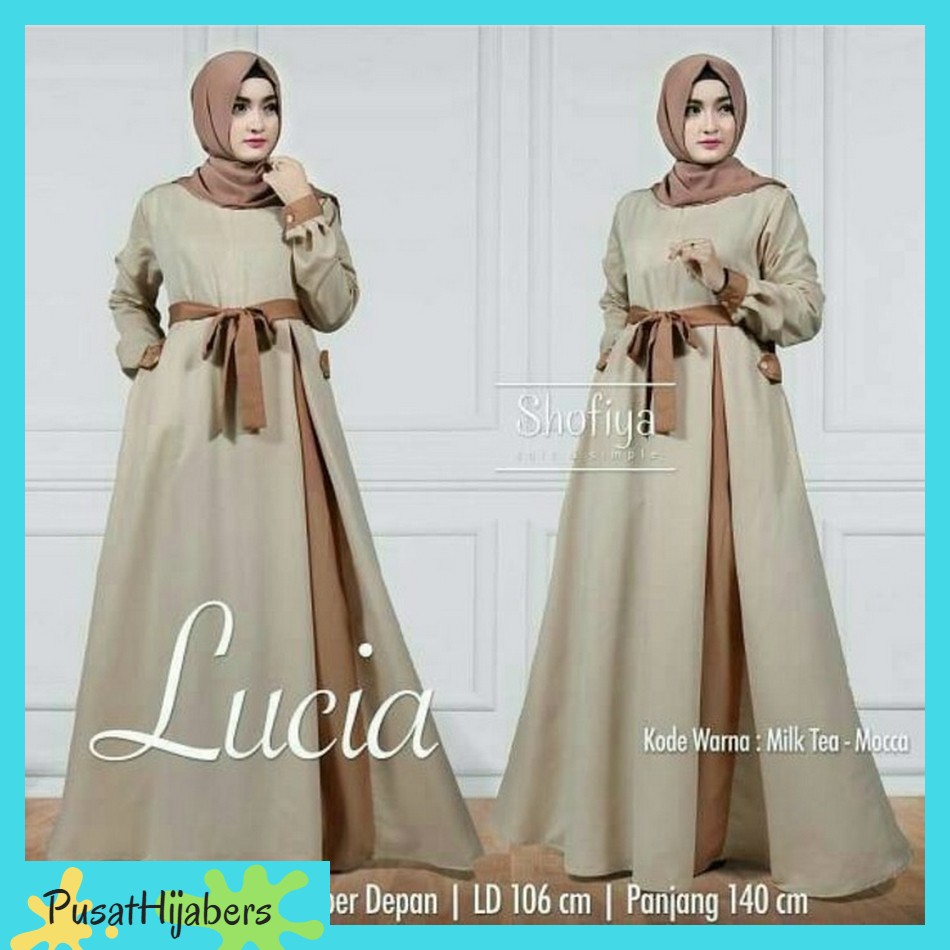  Baju  Gamis Syari Muslim Murah Wanita  Terbaru Lucia Dress 