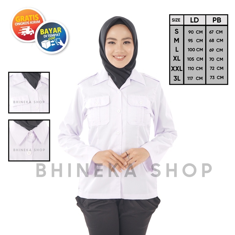 Kemeja putih dinas Wanita Baju Putih Pdh Pns Wanita Kemeja Atasan Putih Kerja Wanita Baju Dinas Putih Pns Pemda Seragam Putih Pdh Kemeja Dinas Baju Profesi Kemeja Putih Atasan