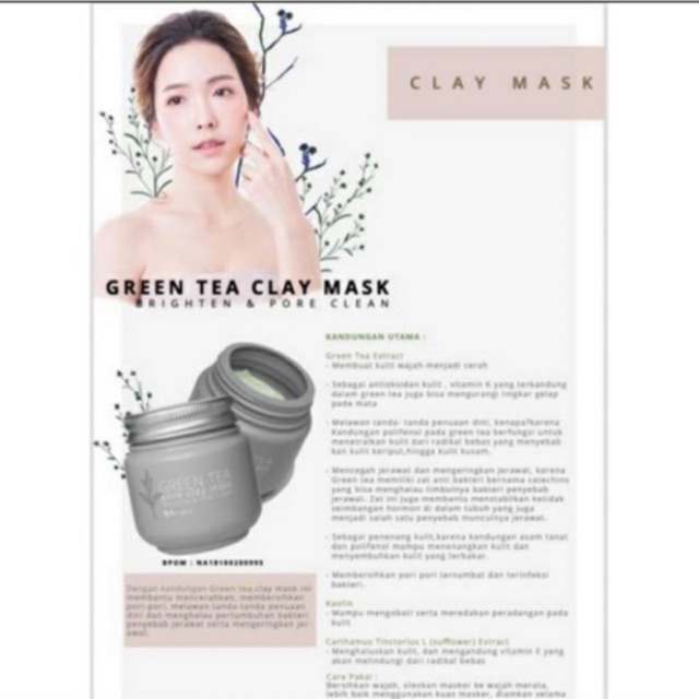 MS Glow Pore Clay Mask GIRLSNEED77 Masker Wajah Yang Dapat Mencerahkan dan Menghaluskan Kulit Wajah