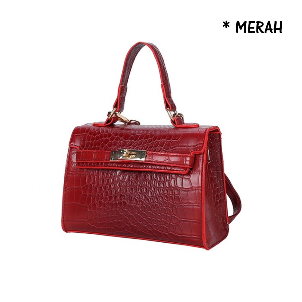 MBELLASHOP - 7871 - TAS BATAM - TAS IMPORT - TAS PESTA MURAH - TAS TANGAN CROCO PU - HANDBAG WANITA.