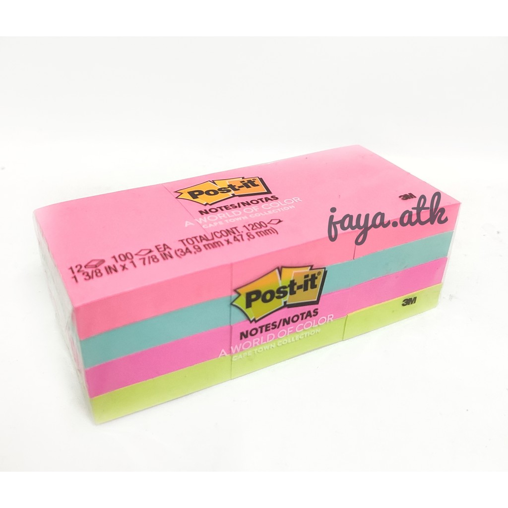 STICKY NOTES WARNA POST IT 653 AC MEMO TEMPEL KECIL STICK NOTE WARNA WARNI 50 X 35 100 LEMBAR