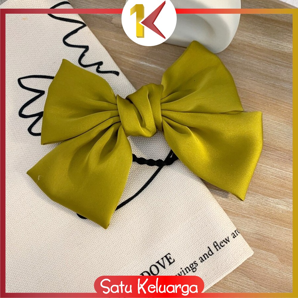 SK-C160 Ikat Rambut Pita Besar Kuncir Rambut Hairband Aksesoris Wanita Kunciran Rambut Korea Style-PITA HIJAU LIME