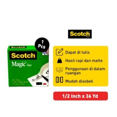 3M Scotch 810 Magic tape 1/2inch x 36yards