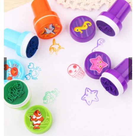 

[HARGA PER PCS] Stampel Cap Aneka Gambar Lucu GAMBAR RANDOM Kecil Mini Mainan Anak / Stamp / Stempel