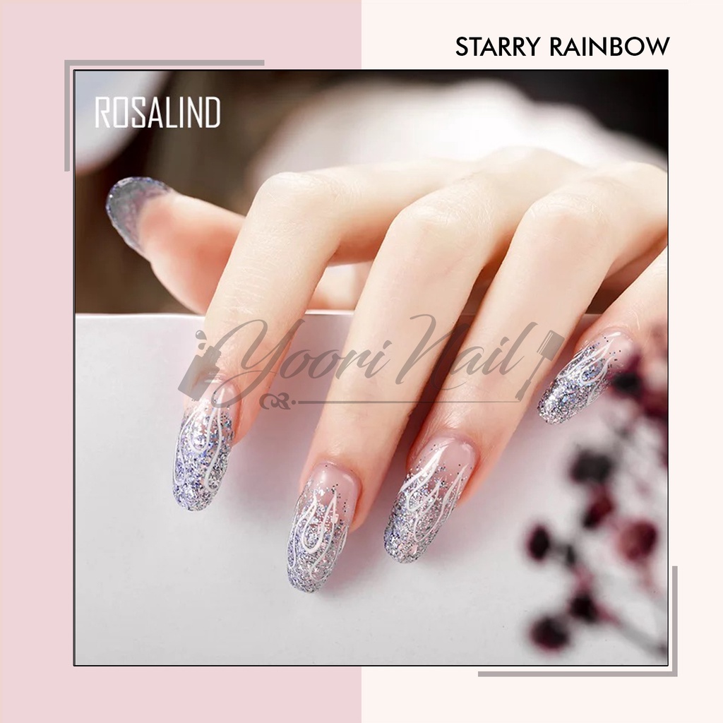 Rosalind starry rainbow gel 5ml glitter rosalind pot glitter gel uv led lamps kutek gel