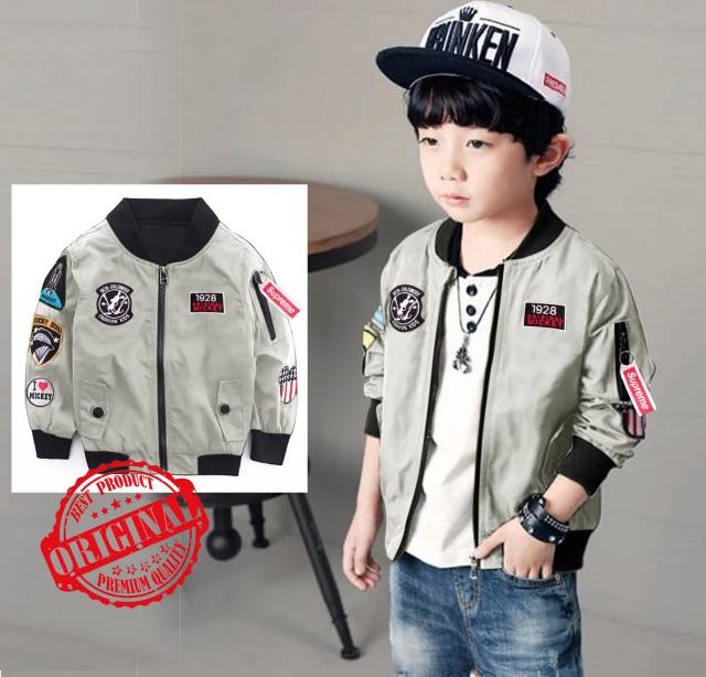 PP jaket Bomber anak untuk usia anak 5 tahun sampai 7 Tahun Mickey