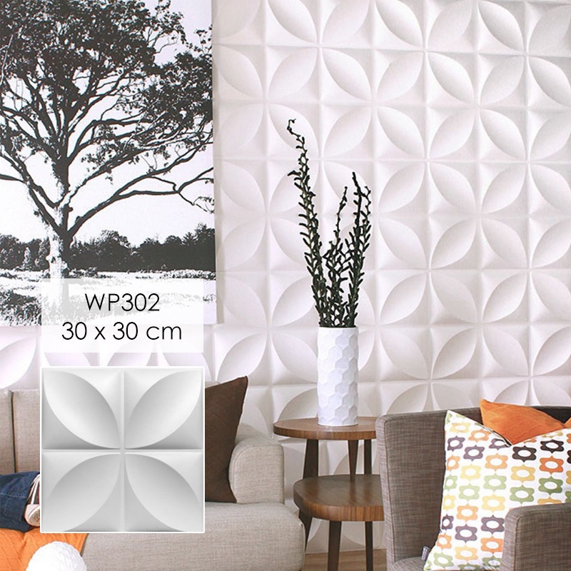 Wall Panel 3D Dinding Ornamen Bahan PVC Bisa Dibersihkan Motif Timbul MINIMAL ORDER 6 PCS-WP302 30x30cm