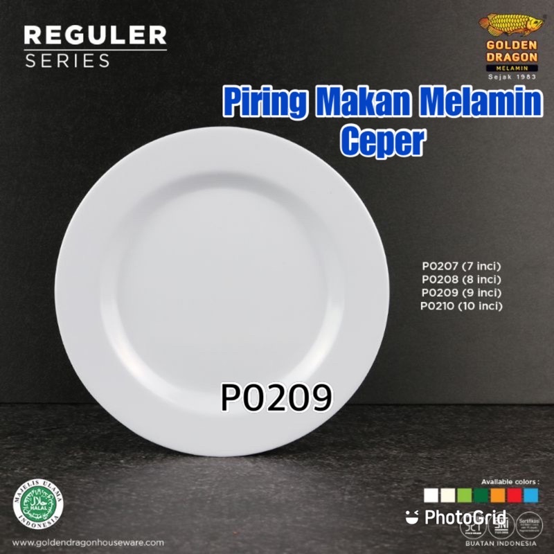 Piring Ceper Bulat Besar GoldenDragon 9” Piring Melamin P0209