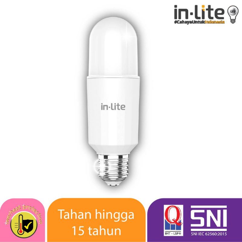 IN-LITE LAMPU LED STICK BULB 9W 9 WATT INBS300 PUTIH COOL DAYLIGHT 6500K