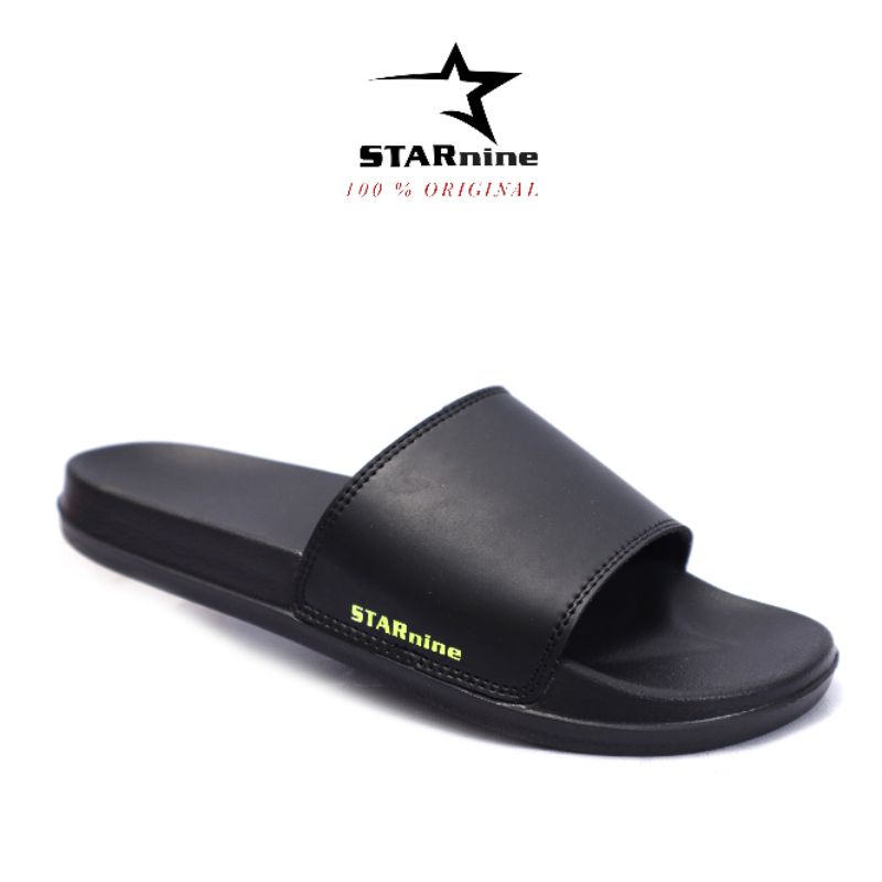 STARnine stsn002 hitam hijau-Sandal slide/sandal pria/sandal slop-Hitam hijau stsn002