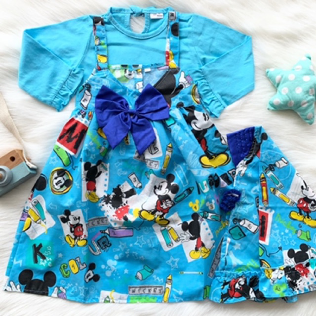 Dress gamis mickey big bow