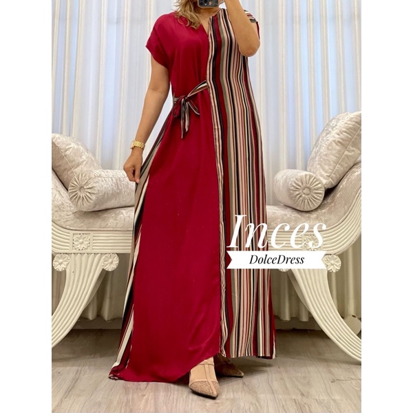 Daster Arab DOLCE INCES Original Label Dress Rayon Super-ADELIN: MARUN