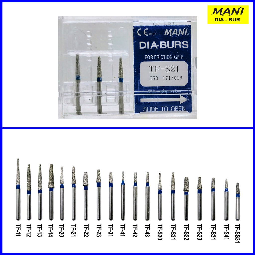 DENTAL BUR TF /BUR TAPER FLAT (TF) TF 11 - TF S22