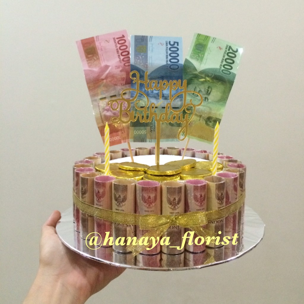Money Cake | Birthday Cake | Kue Uang Ulang Tahun 2 Tingkat Unik Murah