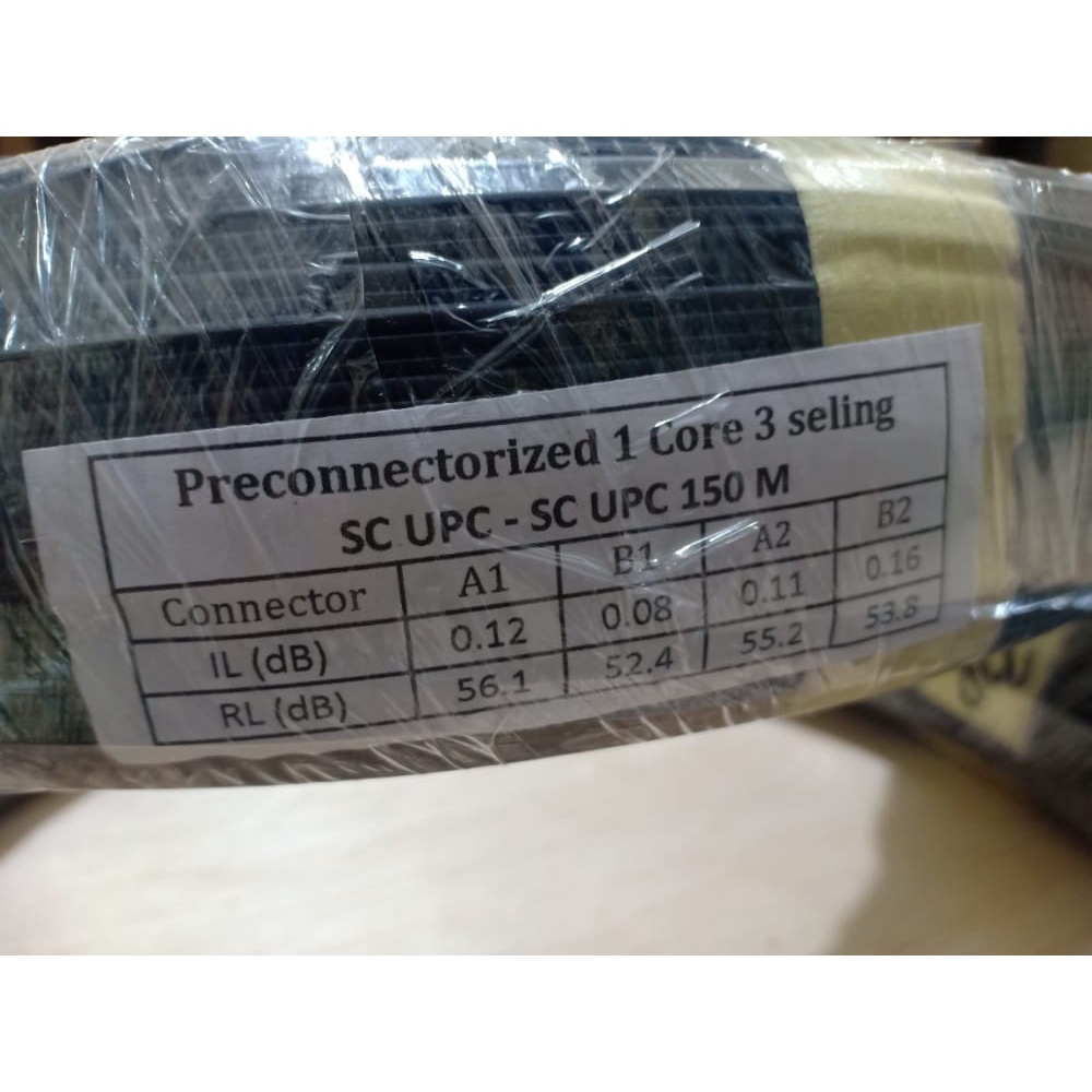 Kabel Precon 150 Meter SC UPC /Kabel Fiber Optik 1 Core 3 Seling 150M Siap Pakai