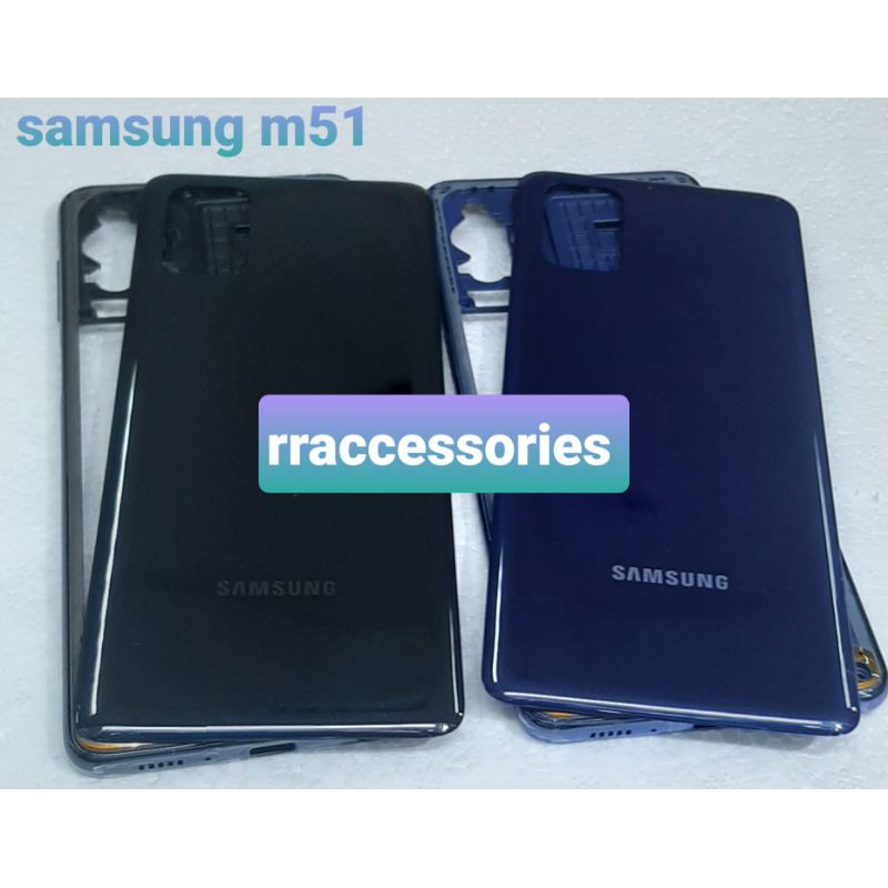 bezel+backdoor samsung m51-tutup mesin/tulang rangka komplit backdoor samsung m51