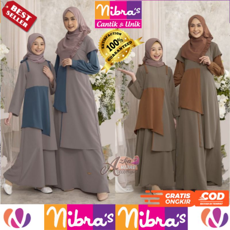 BAJU MUSLIM COUPLE TERBARU IBU ANAK NIBRAS NGC 002 / BAJU COUPLE MUSLIM IBU ANAK / BAJU GAMIS COUPLE