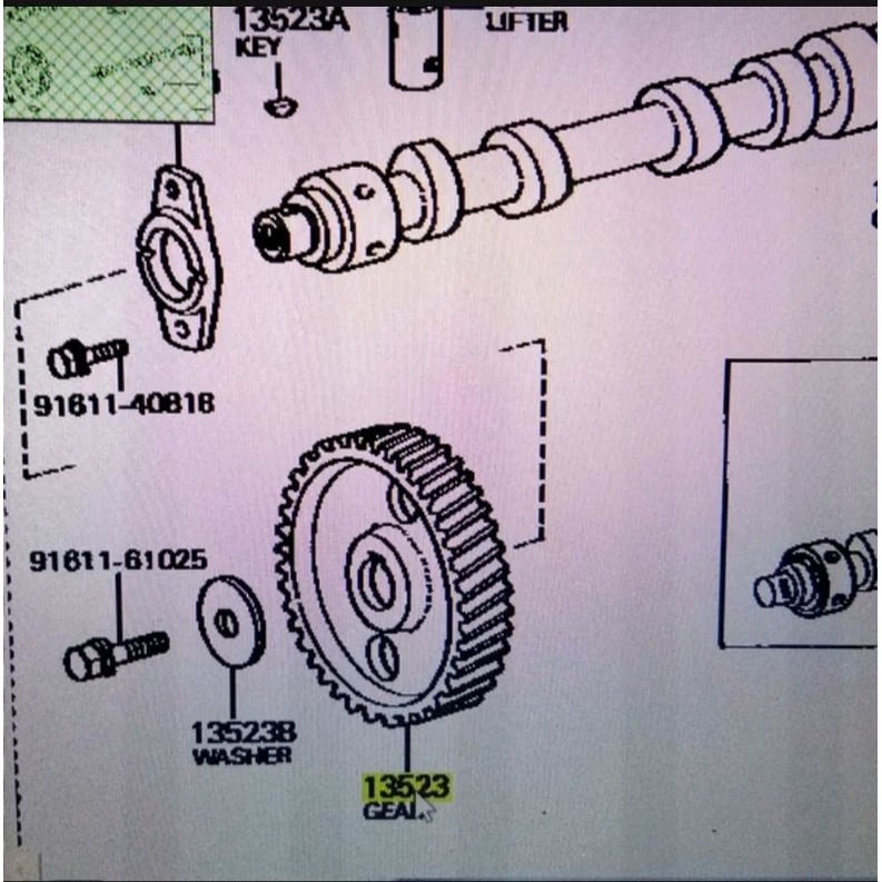 gigi Camshaft noken as Toyota hardtop 2f fj40 fiber 13523-61010 fiber