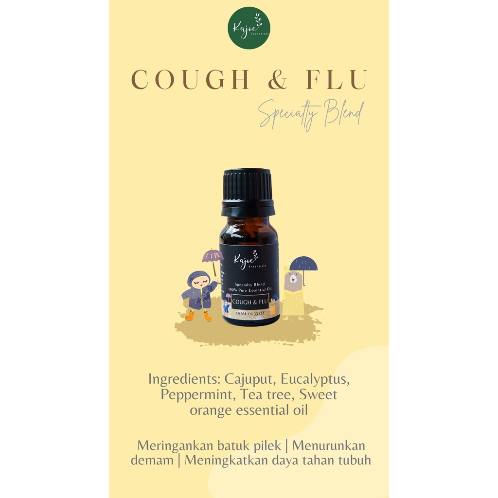 KAJOE COUGH&amp;FLU Essential Oil Blend Diffuser Minyak Esensial Atsiri Aromaterapi Batuk Pilek