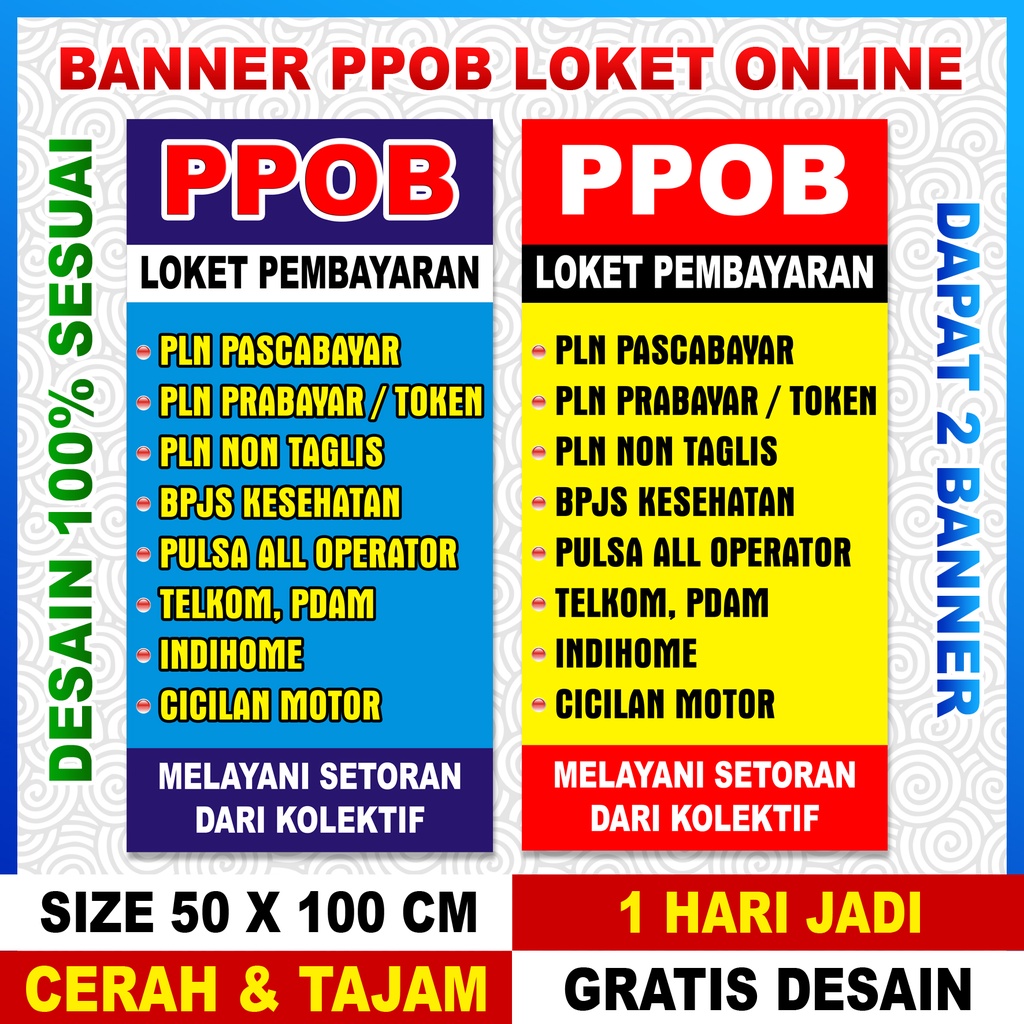 Jual BANNER PPOB FINANCE SPANDUK LOKET PAKET 2 BANNER | Shopee Indonesia