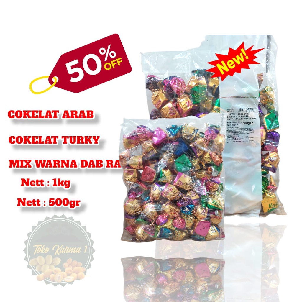 

COKLAT ARAB /COKELAT TURKY dll../ OKSU / SELECTION ISI 1Kg (mix rasa)