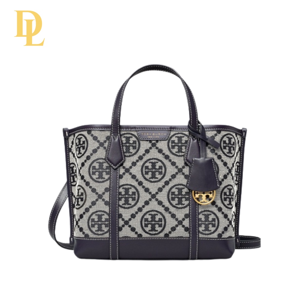 Tory Burch Perry Small Shopping Tote Bag In Navy (83313)