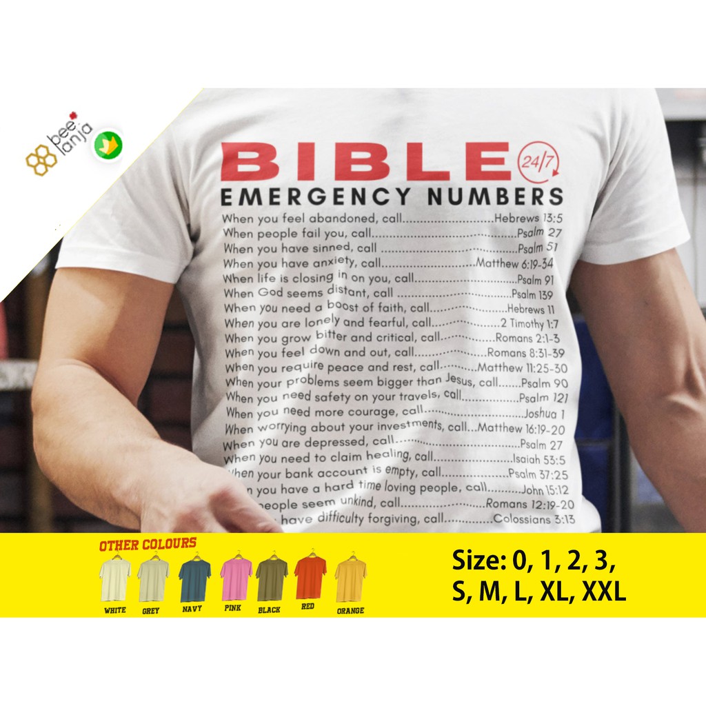 K/343 Kaos Bible Ayat Alkitab T-Shirt Anak dan Dewasa