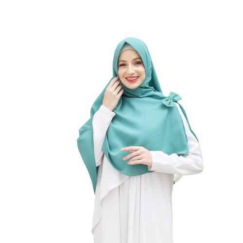 Khimar Belah Pita Samping Pinguin Wolfis Premium