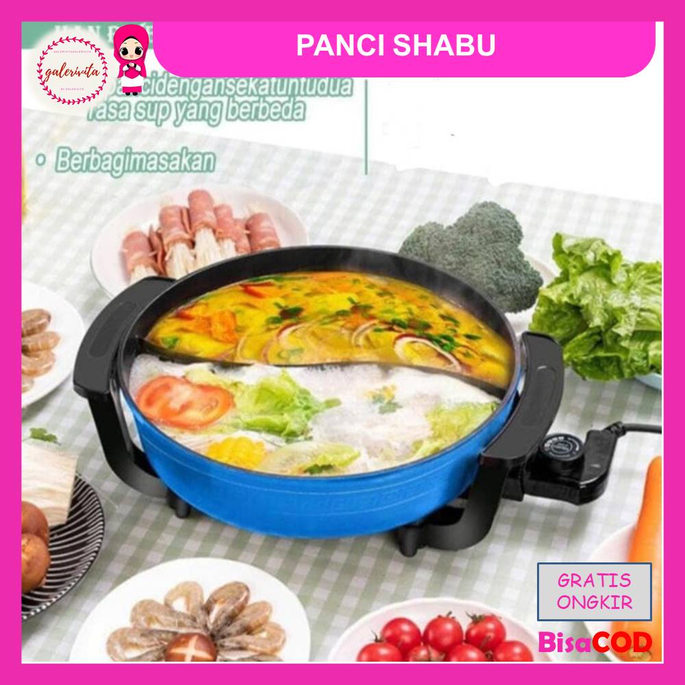 Panci Shabu Steamboat Suki Pan / Panci Shabu Hot Pot Elektrik / Panci Steamboat