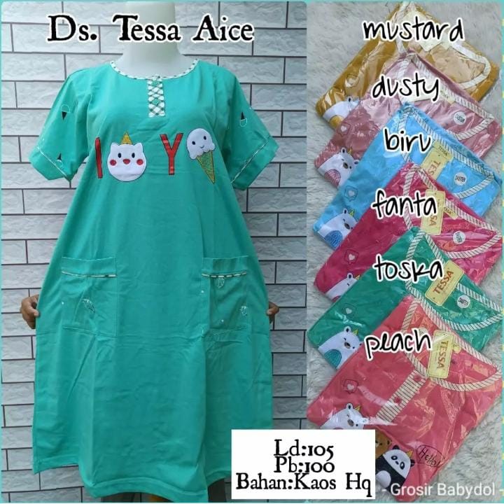 DASTER  WANITA MEREK TESSA// BAJU TIDUR DASTER TESSA