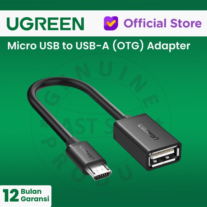 UGREEN Micro USB Male to USB-A Female Cable 15cm - US133