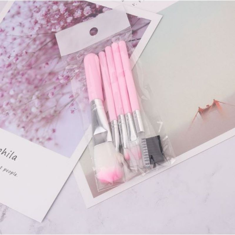 Kuas Make Up Brush Termurah 5pcs/set Kuas Makeup Eyebrow Brush Blush on Brush Eyeshadow Brush Sponge