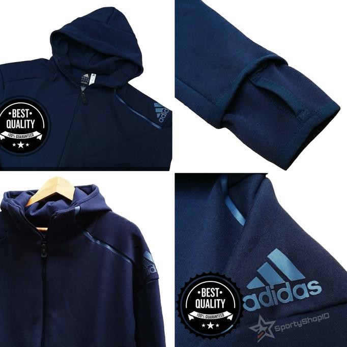 HOODIE SHOPEE. JAKET HOODIE ADIDAS ZNE BIRU NAVY KUALITAS MATERIAL ORIGINAL ZNE PASTI PAS.